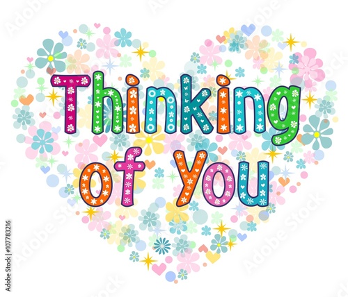 Thinking of you typography lettering card