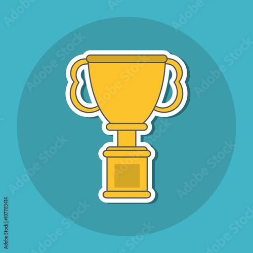 Winner and trophy design, vector illustration