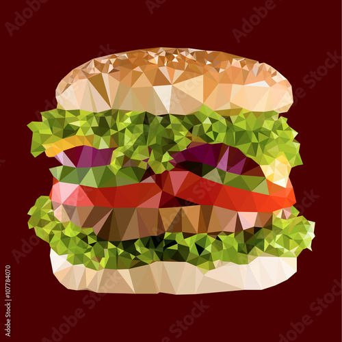 Hamburger Polygonal geometric vector illusration