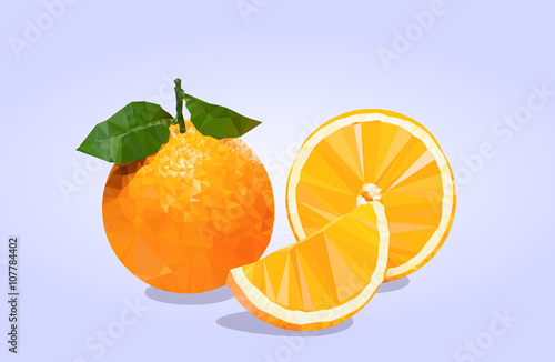  Low Poly Orange Fruit