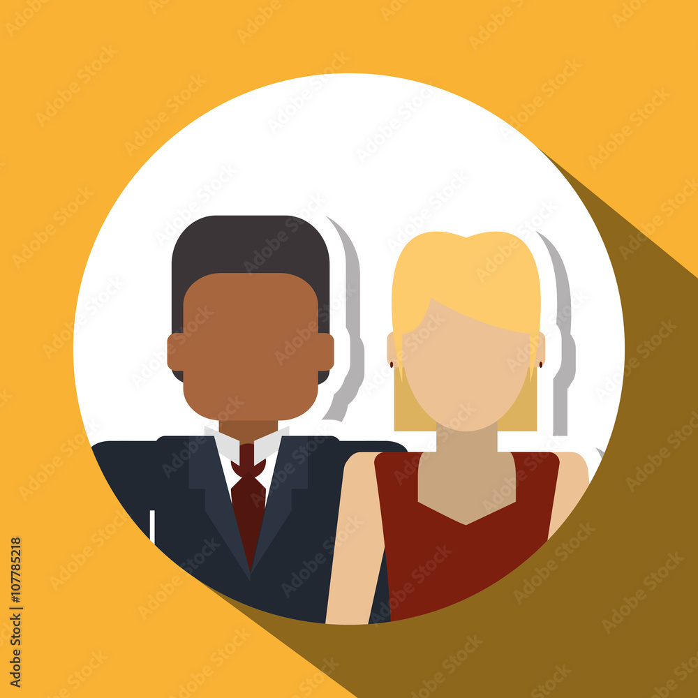 woman and man icon design, vector illustration