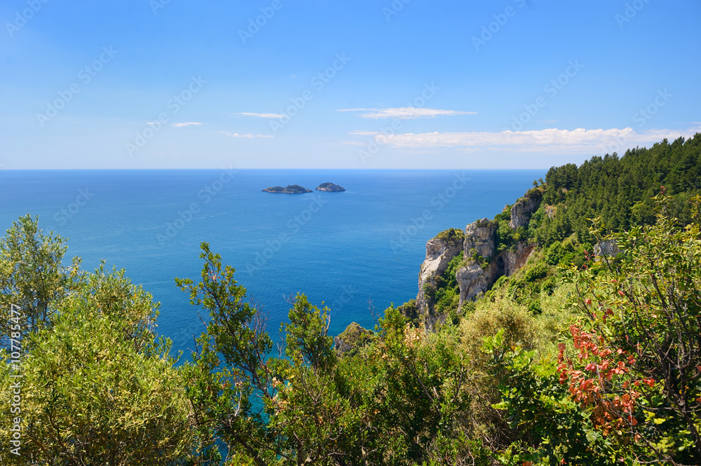 Panoramic view of the Amalfi coast in Italy Panoramic view of the Amalfi coast in Italy