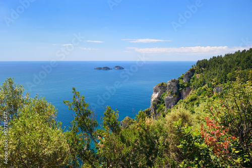 Panoramic view of the Amalfi coast in Italy