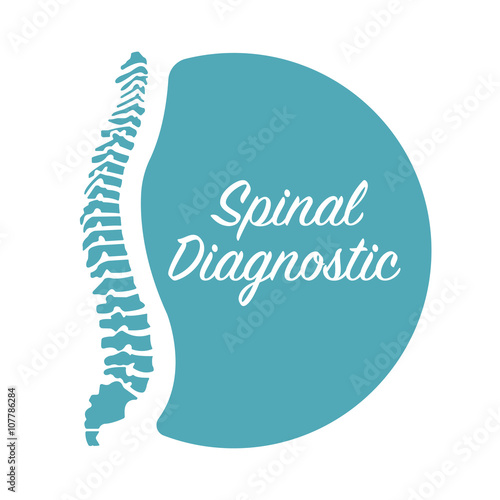Spine pain medical logo mockup, spinal diagnostic center template sign
