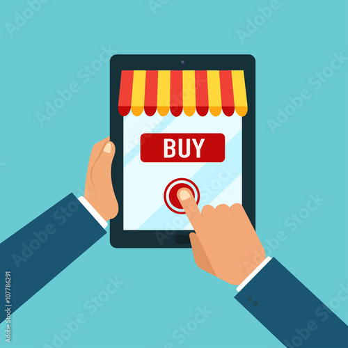 online shopping with tablet