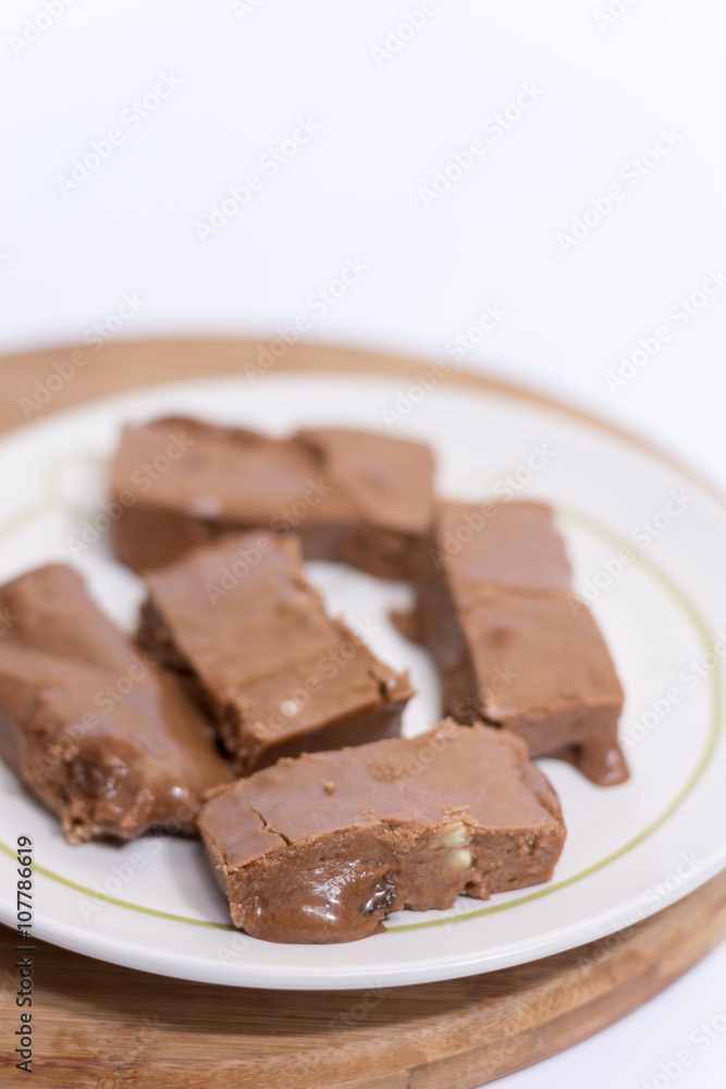 Close macro image of homemade domestic chocolate Close macro image of homemade domestic chocolate