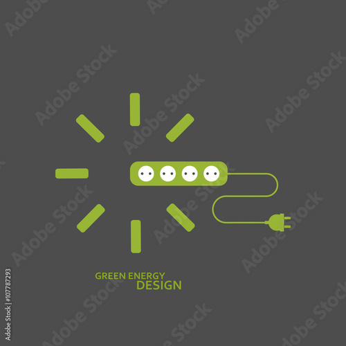 Vector flat electrical extension cord 