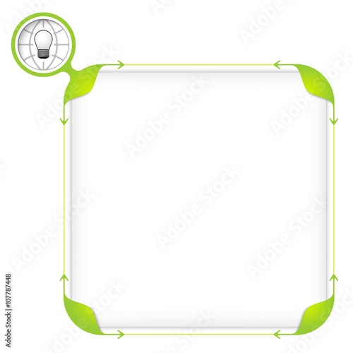 Text box to fill your text and bulb icon