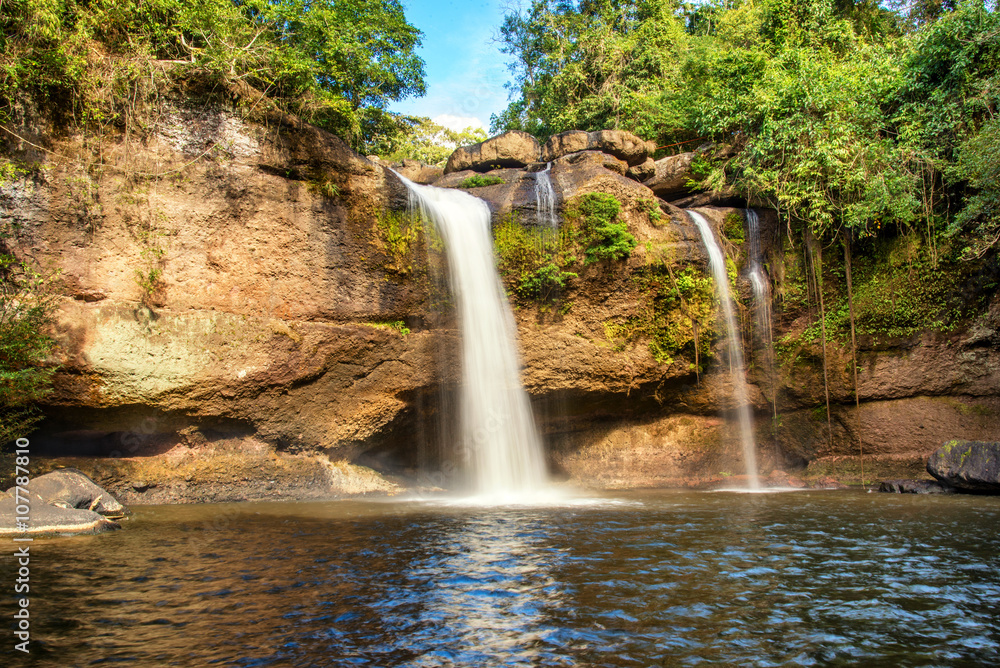 Beautifful waterfall , Haew Suwat Waterfall , in Khao Yai nation Beautifful waterfall , Haew Suwat Waterfall , in Khao Yai nation
