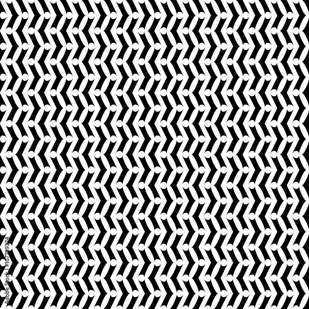 Fototapeta premium Geometric black and white pattern. Seamless abstract background