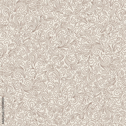 Wavy doodle seamless pattern