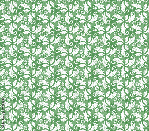 Floral green ornament. Seamless abstract background with fine pattern