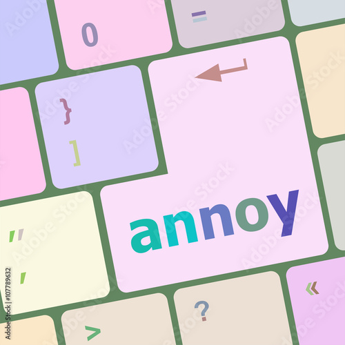 annoy button on the computer keyboard key vector illustration