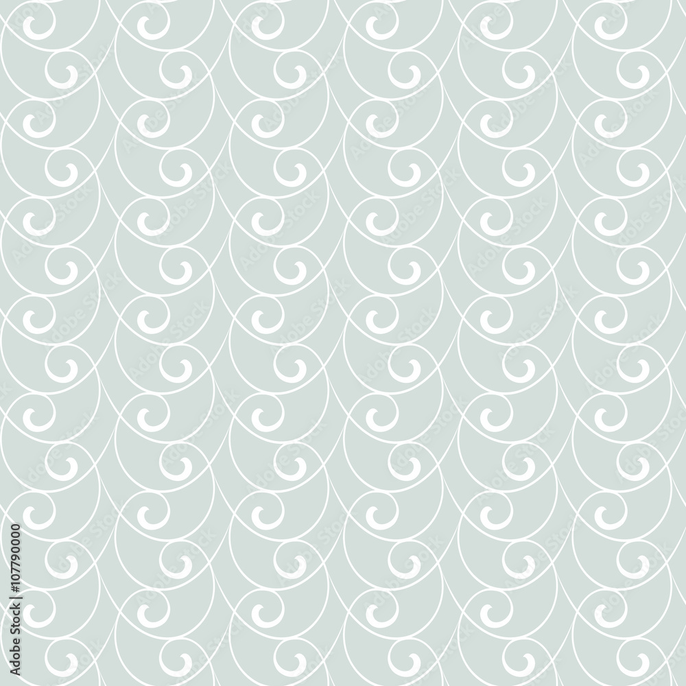 Seamless ornament. Modern stylish geometric light blue pattern with repeating white waves