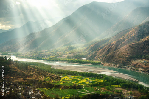 A famous bend of yangtze river in Yunnan Province, China, first photo