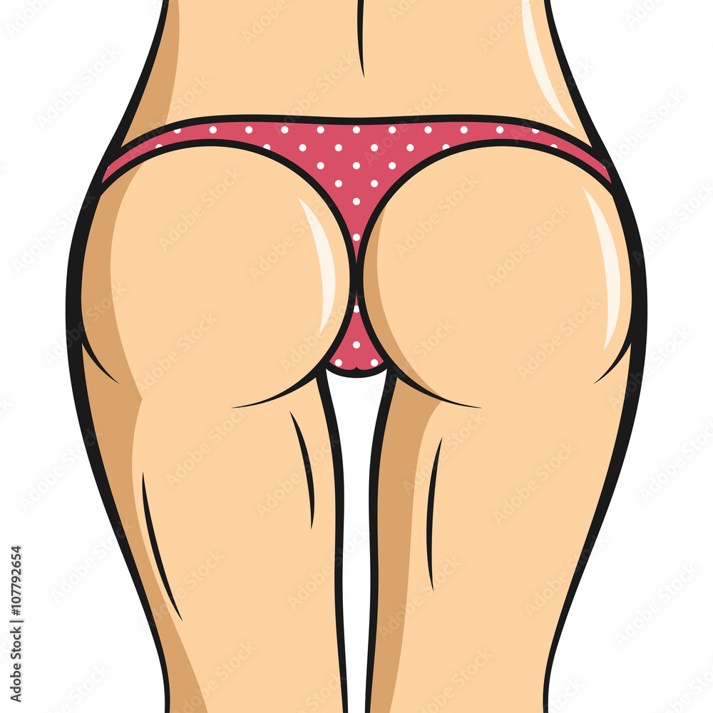 Sexy panties icon. Vector women ass in thong Stock Vector | Adobe Stock
