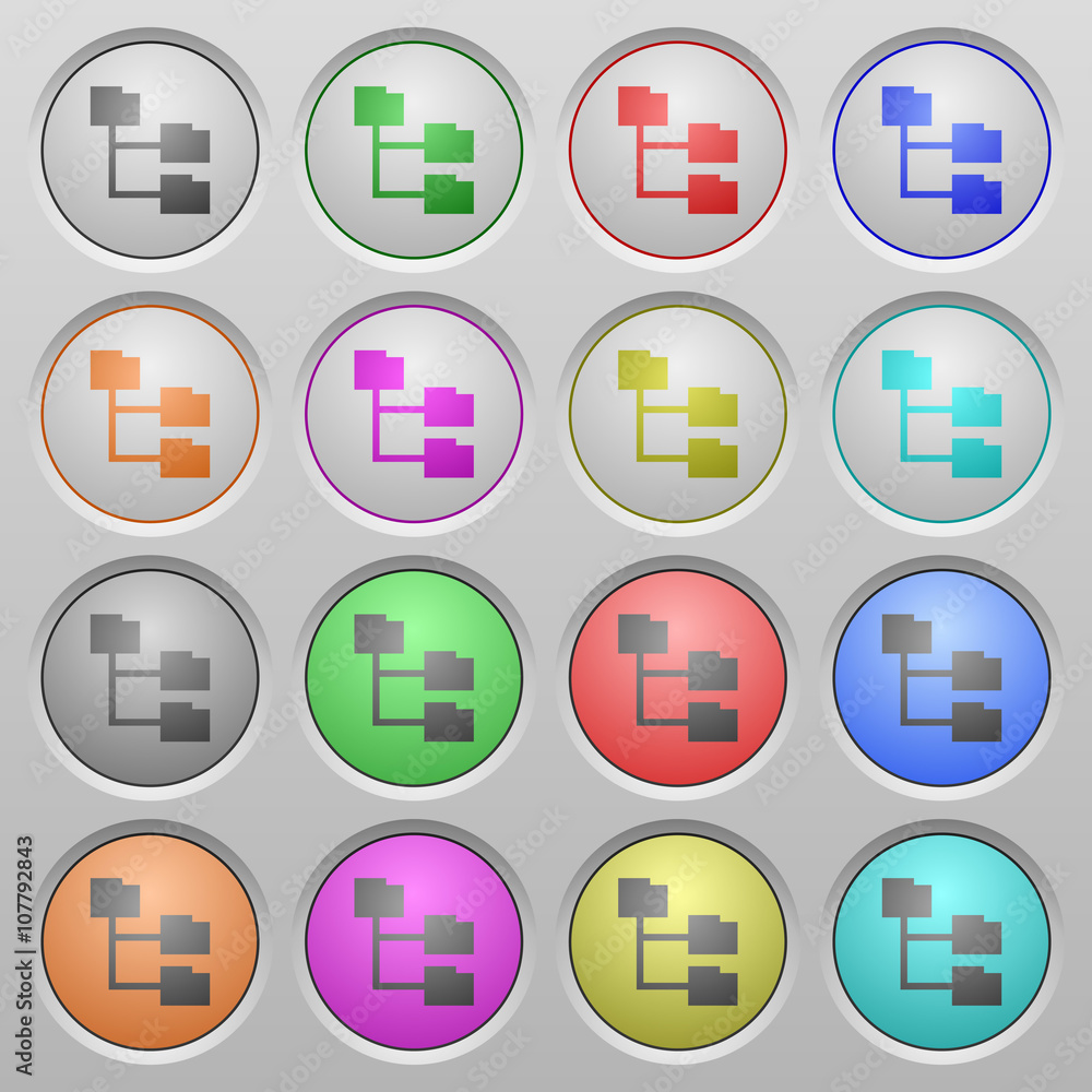 Folder structure plastic sunk buttons Folder structure plastic sunk buttons