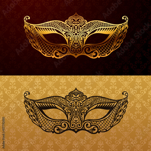 Beautiful mask of lace. Mardi Gras vector background