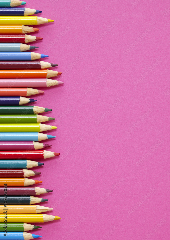 Colouring Pencil Border - Pink Colouring Pencil Border - Pink