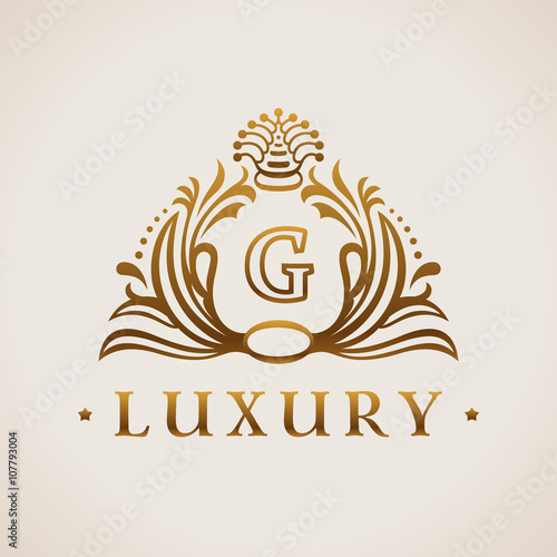 Calligraphic flourishes Luxury Logo template elegant ornament