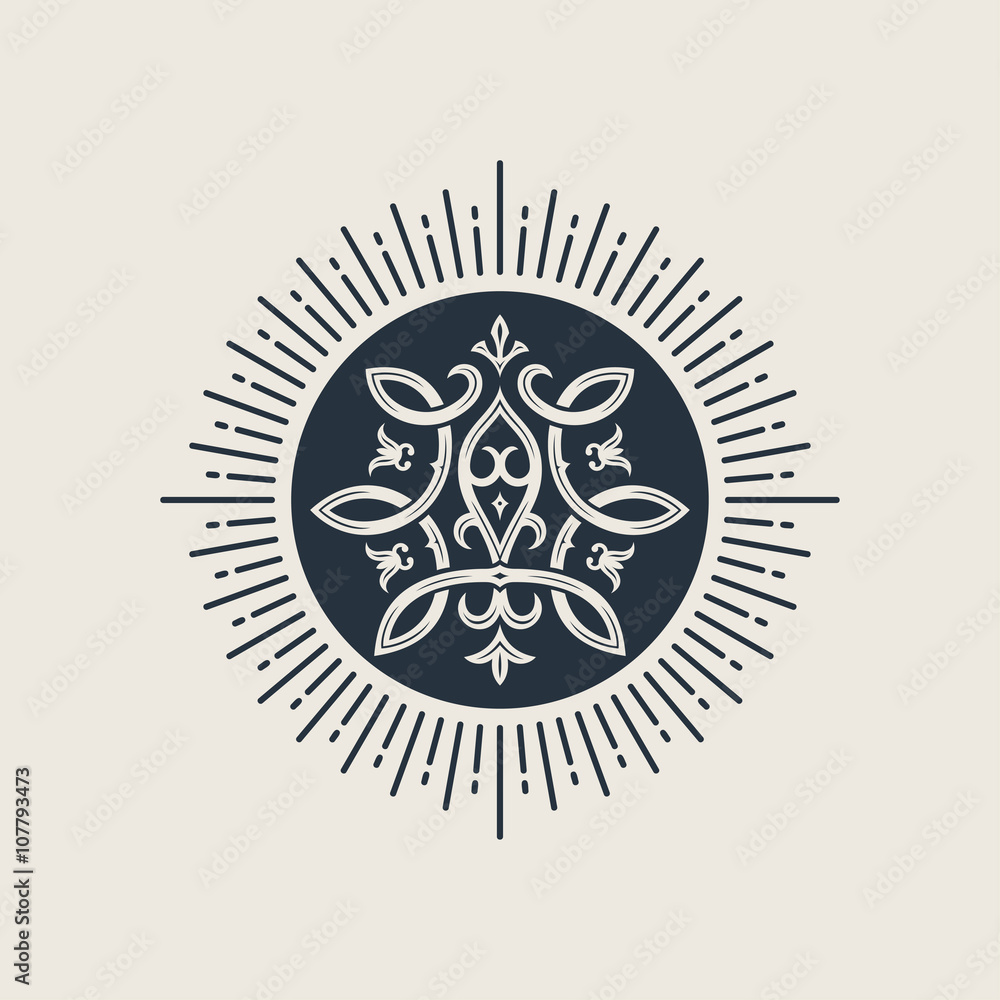 Calligraphic luxury symbol. Emblem ornate decor elements Calligraphic luxury symbol. Emblem ornate decor elements