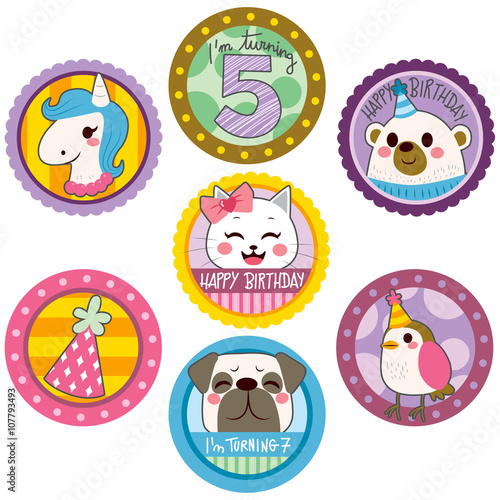 Happy birthday cute sticker...