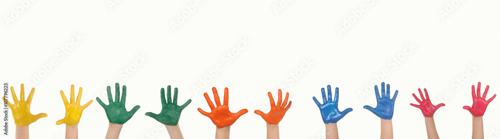 Fototapeta premium Children painted hands