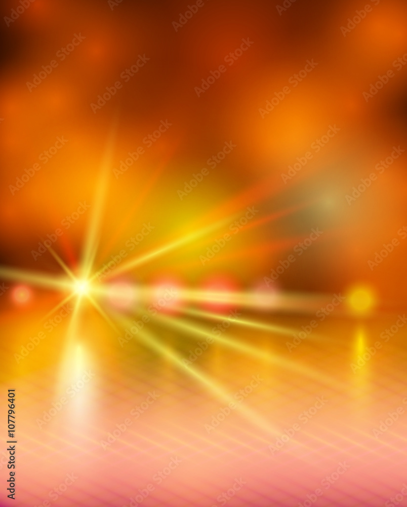Light show orange. Vector illustration.