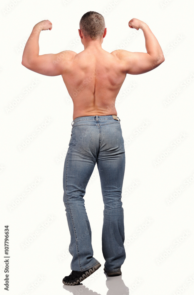 Muscular male body isolated on white background Muscular male body isolated on white background