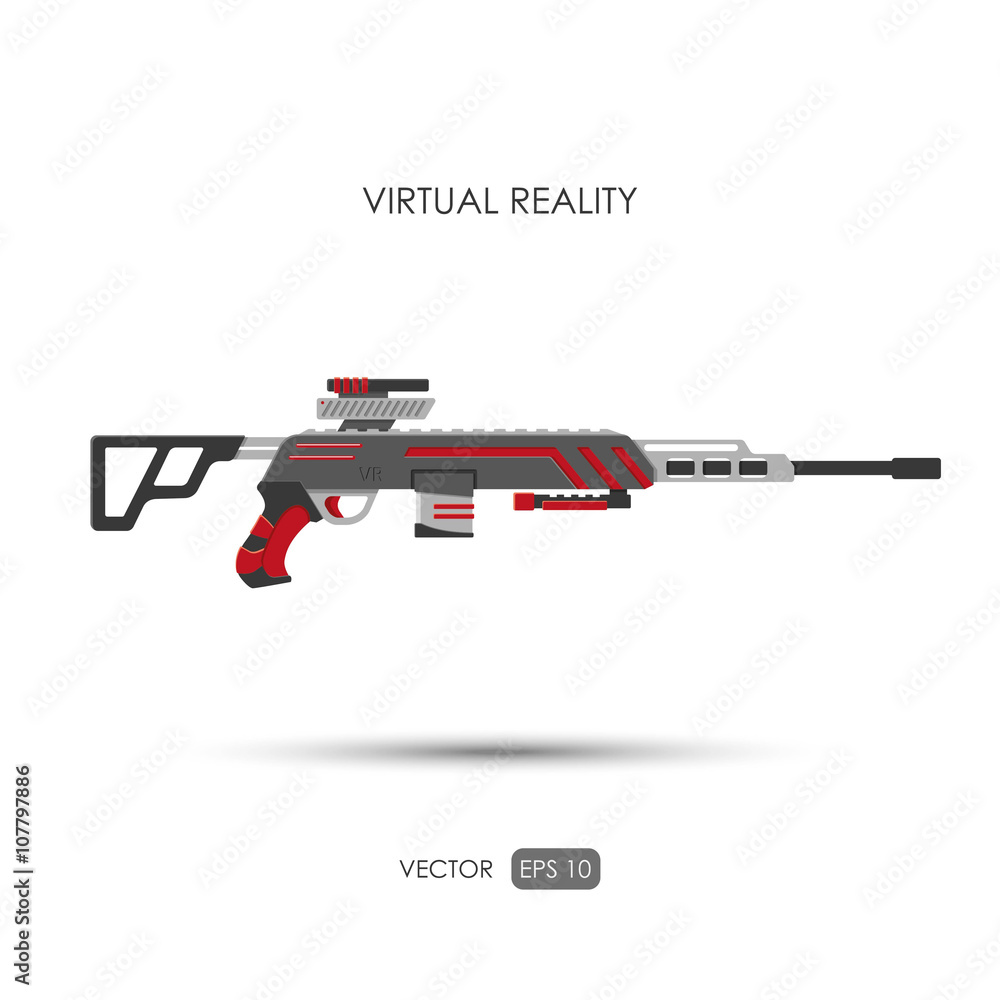 Sniper rifle. Gun for virtual reality system. Video game weapons Stock  Vector | Adobe Stock