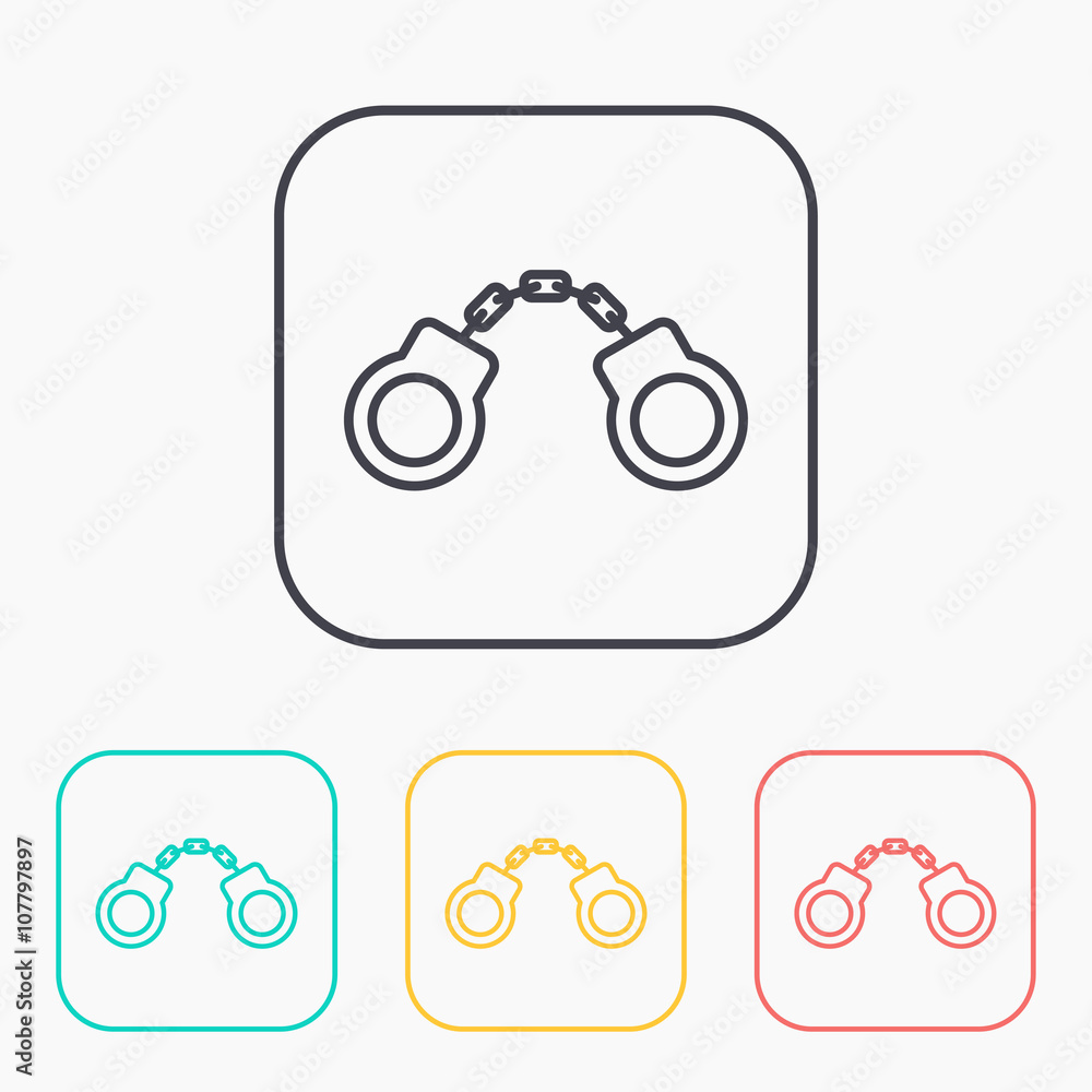 handcuffs color icon set handcuffs color icon set