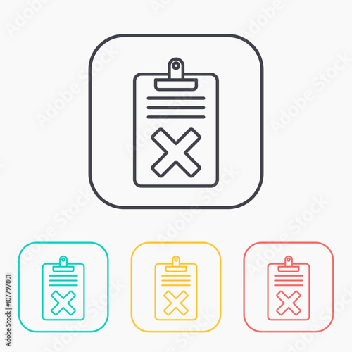 Quality control related vector color icon set. Fail