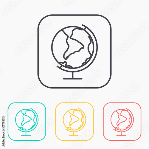 Earth globe color icon set © icon_craft_studio