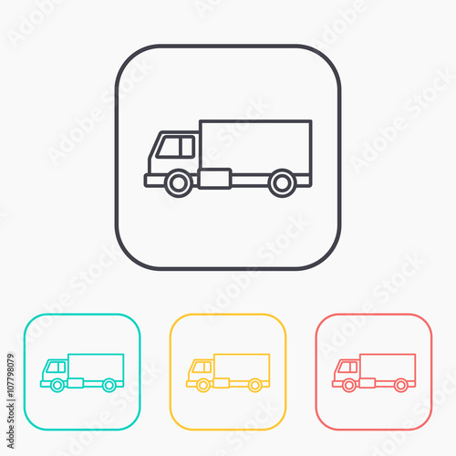 delivery truck color icon set
