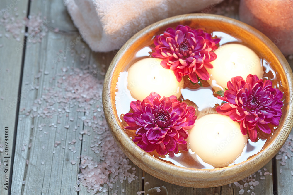 Spa theme with candles and flowers Spa theme with candles and flowers