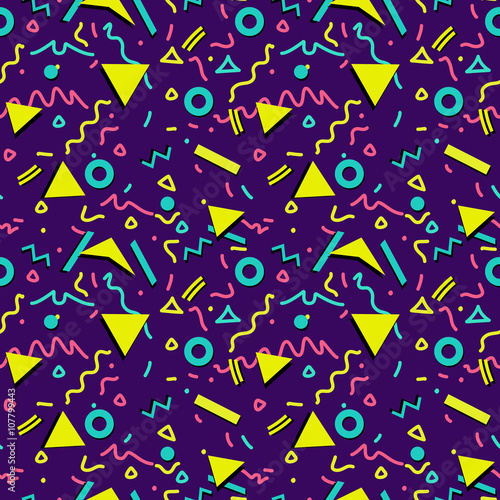 Geometric 80s fashion style seamless pattern