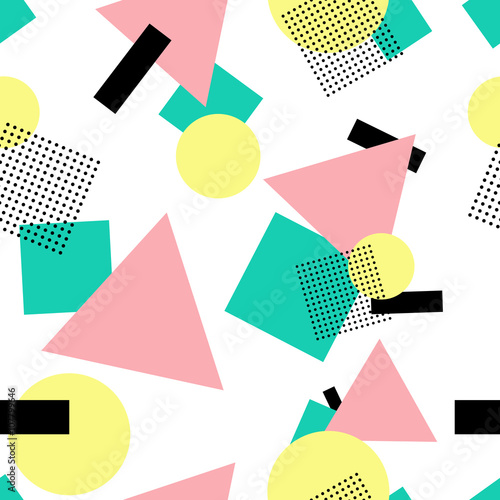 Geometric 80s fashion style seamless pattern