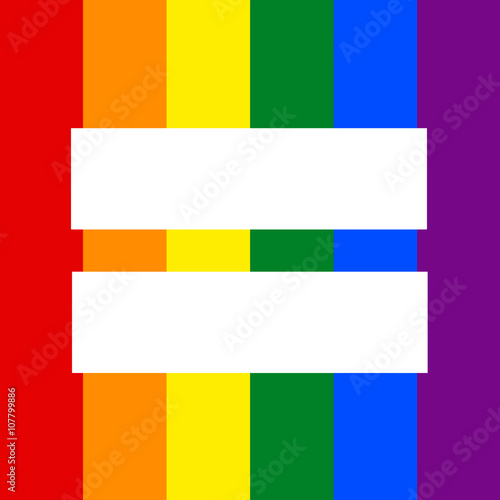 Vertical Rainbow flag with equality sign