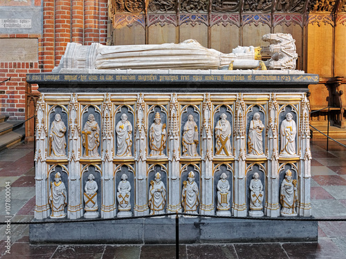 Sarcophagus of Queen Margaret I in Roskilde Cathedral, Denmark photo