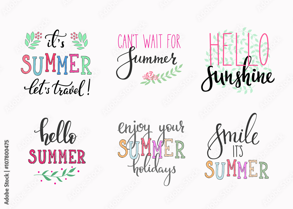 Hello summer lettering typography Hello summer lettering typography