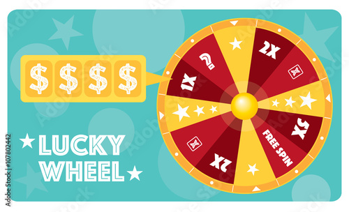 Lucky wheel flat illustration
