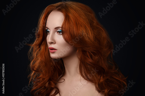 Woman with beautiful red hair