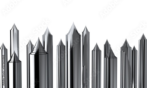 Abstract city from metallic...