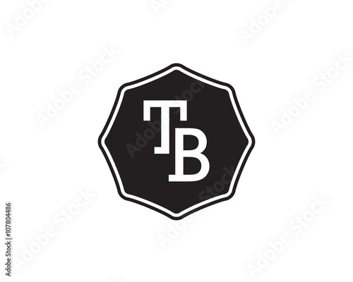TB retro initial monogram letter logo. vintage label typography.