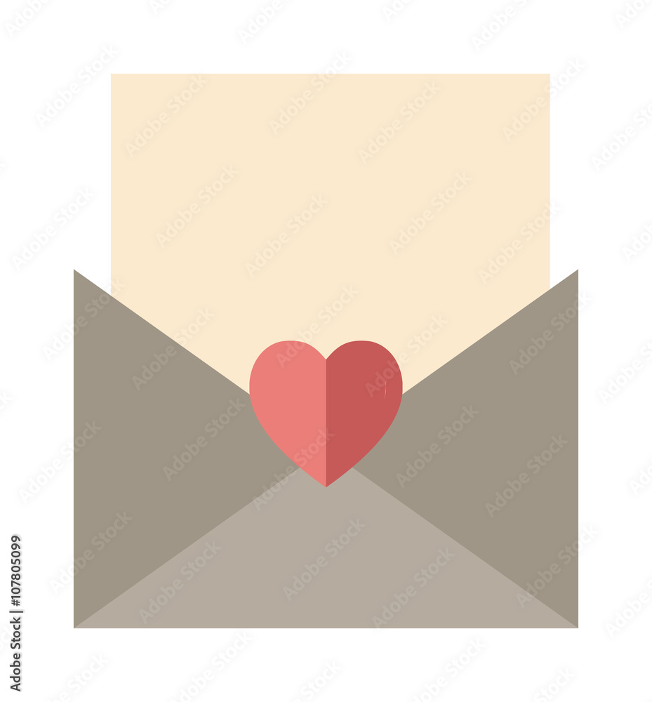 Love letter, envelope and heart sticker cartoon vector illustration. Love letter, envelope and heart sticker cartoon vector illustration.