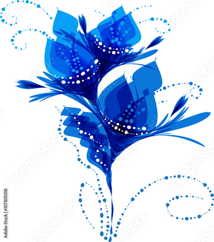 Floral abstract background, stylized flowers