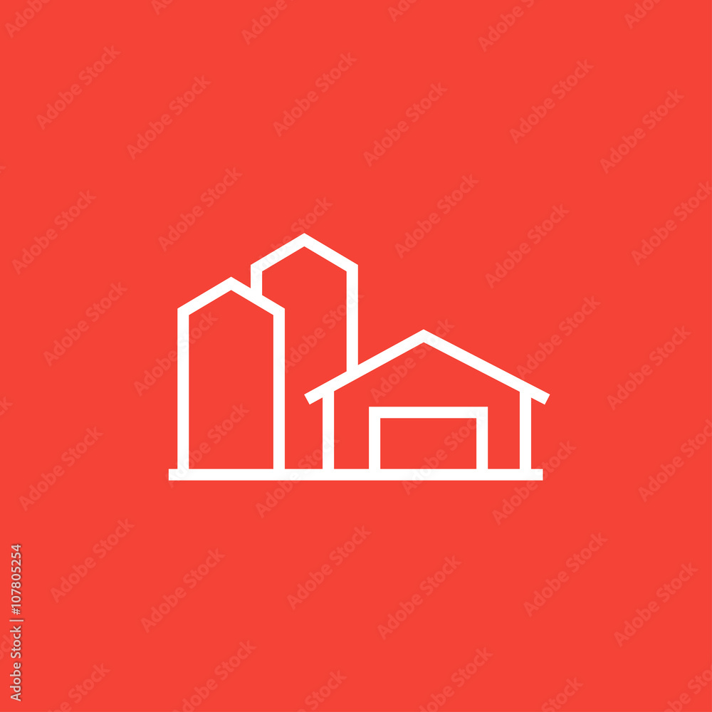 Farm buildings line icon. Farm buildings line icon.