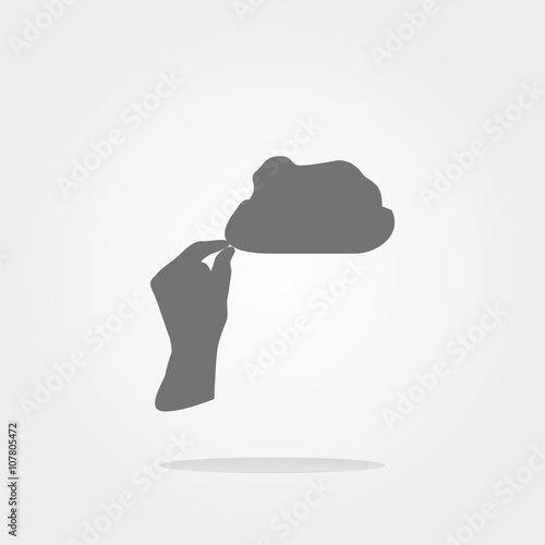 vector hand and cloud web icon, web button. Web Icon Art. Graphic Icon Drawing