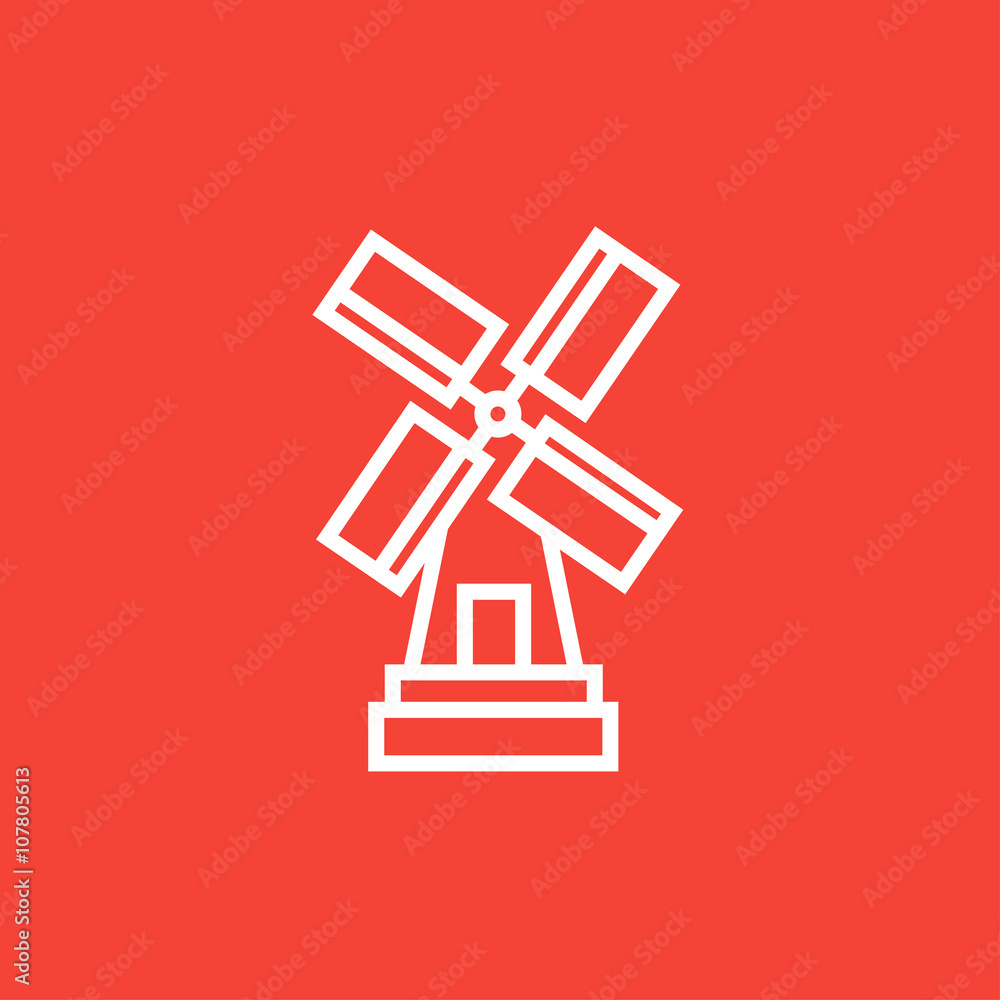 Windmill line icon. Windmill line icon.