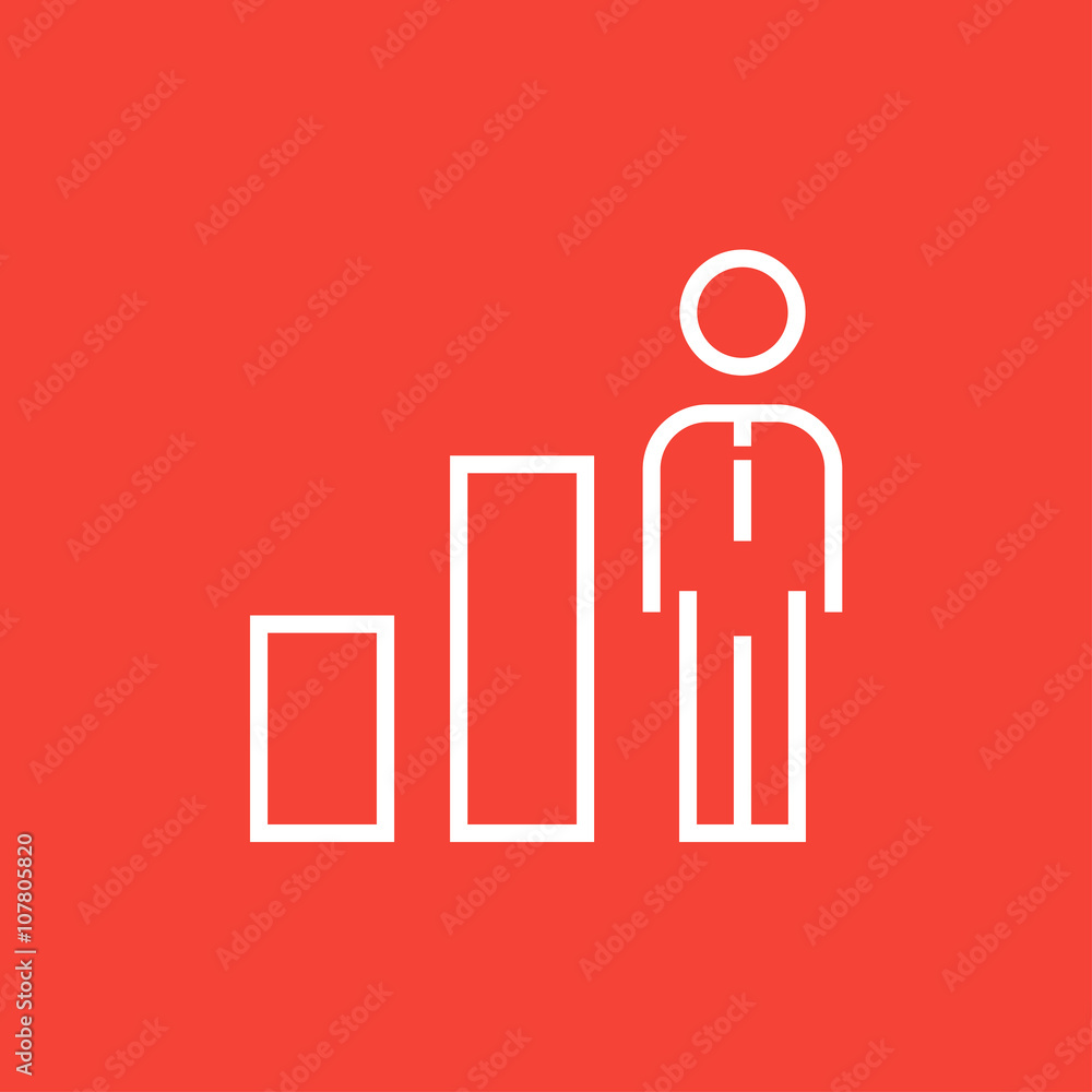 Businessman and graph line icon. Businessman and graph line icon.